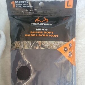 Realtree Mens Thermal Bottoms Large 36-38" Black NEW Super Soft Base Layer Pants